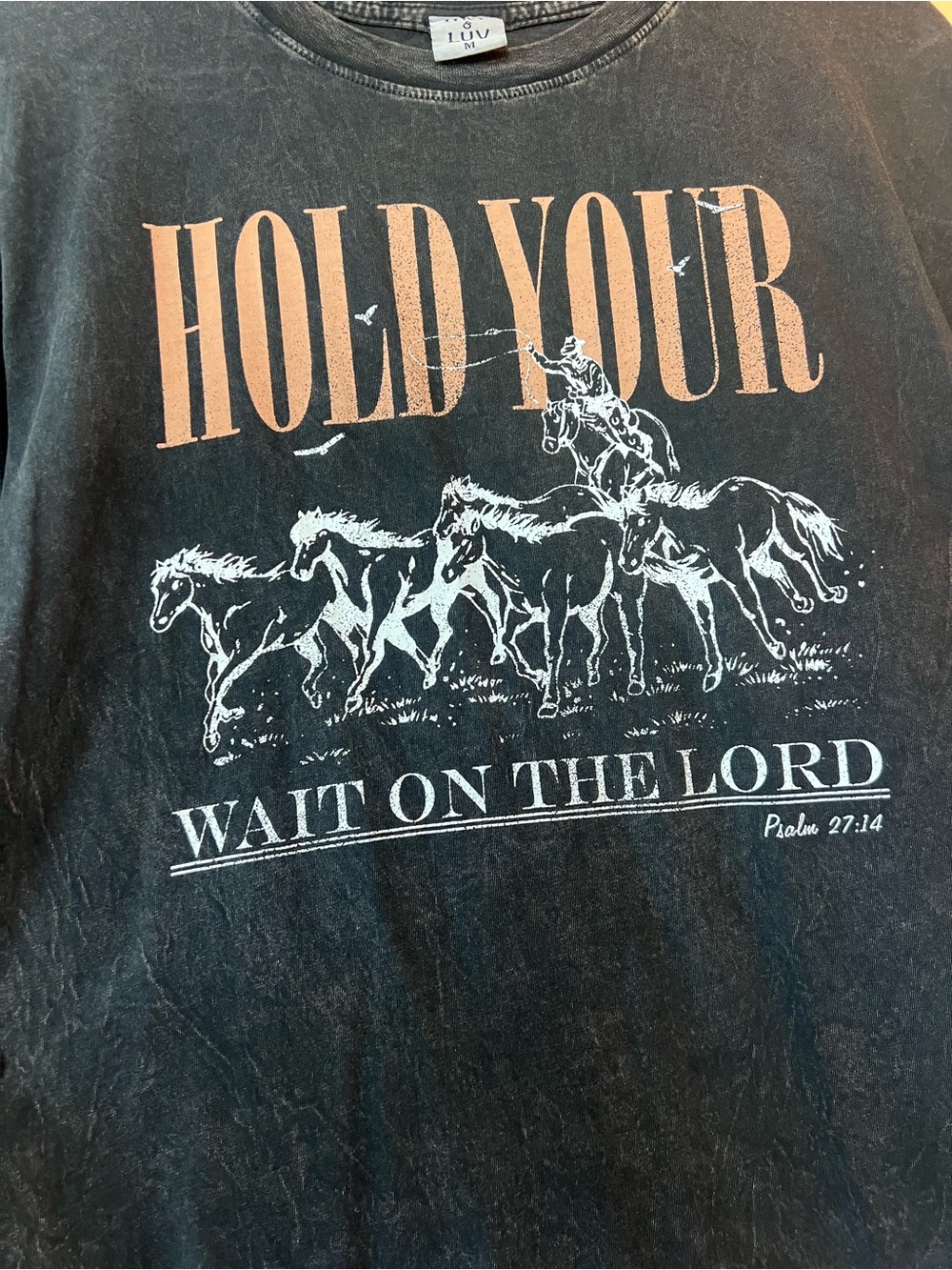 Hold Your Graphic Tee - Black Horses Inspirational Crewneck